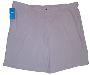 NWT Mens HAGGAR Tan Pinstriped Seersucker Dress Shorts SIZE 48 Big & Tall NEW - Picture 1 of 6