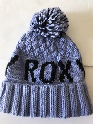 JUNIOR'S ROXY GORRO TEJIDO FORRADO TÓNICO AZUL CON POMPÓN TALLA ÚNICA NUEVO CON ETIQUETAS Foto 1 de 4