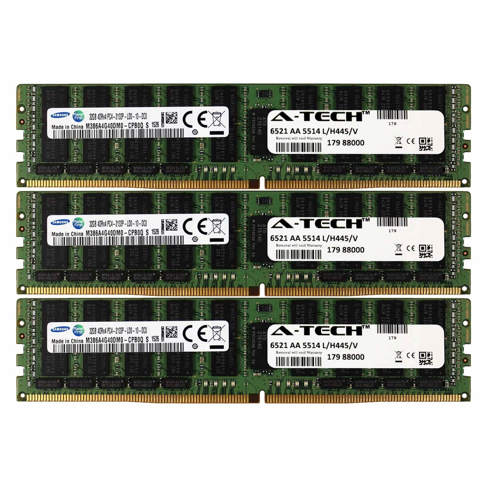 PC4-17000 LRDIMM 96GB Kit 3x32GB For Lenovo ThinkServer TD350 Memory RAM - Image 1 of 1