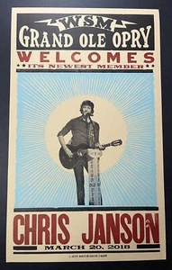 Impresión Hatch Show 2018.03.20 ~ Chris Janson Grand Ole Opry - Es el miembro más nuevo - Imagen 1 de 1