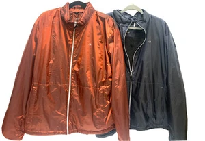 Chaqueta de nailon para hombre Calvin Klein cremallera completa cuello alto bolsillos con cremallera nueva - Imagen 1 de 12