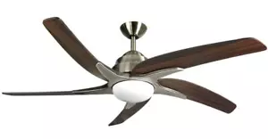 Fantasia Viper Plus 54in Ceiling Fan Antique Brass LED Light Oak Blades 116097 - Picture 1 of 2