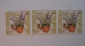 Fabric 3 Cut Squares, Panels - Garden Dream Design - Sew Quilt Crafts - Picture 1 of 3