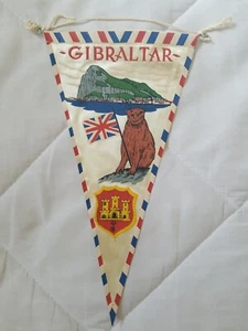 Vintage Rare Gibraltar Flag Pennant 10" - Picture 1 of 2