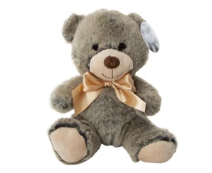 GRAY BROWN TEDDY BEAR SOFT PLUSH TOY BLUE 10" BRAND NEW NWT CUTE STUFFED ANIMAL - Picture 1 of 4