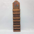 Vintage Mid Century Modern Wood Letter Bill Holder Organizer Wall Mount