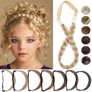 Women Plaited Hair Band Chunky Braided Headband Extensions Box Twist Hair Piece - Picture 1 of 43