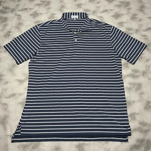 Peter Millar Hemd Herren Large Polo blau weiß gestreift Sommer Komfort Golf - Bild 1 von 7