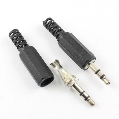 5Pcs 3.5mm 1/8 Audio Male Soldering Repair Stereo Earphones Jack Plug Connector - image 1 of 4