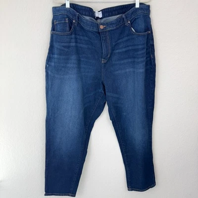 Pantalones de mezclilla para mujer Lane Bryant tiro medio boyfriend talla 20 cintura mágica flexible azul Foto 1 de 4