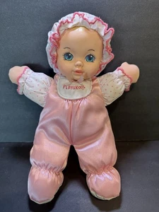 Playskool 1993 Vintage My Very Soft Baby Doll Rosa Raso 11" Faccia di Gomma - Foto 1 di 7