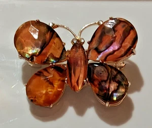 BUTTERFLY Vintage Style Faux MOP Brooch Pin, Small - Imagen 1 de 4