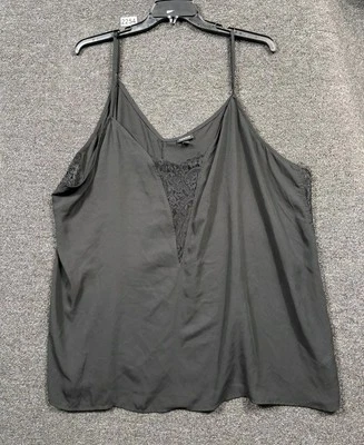 Camiseta sin mangas de gasa doble capa frontal con tiras tórridas para mujer talla 5 EE. UU. 28 negra cami Foto 1 de 4