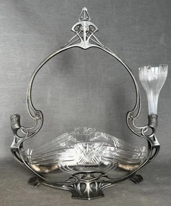 WMF B Art Nouveau Centerpiece, Silver-plated Metal - Imagen 1 de 12