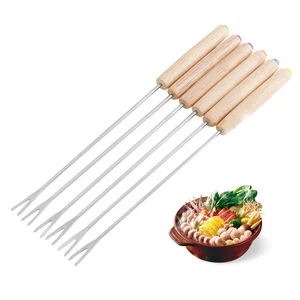 6pcs Stainless Steel Fondue Forks Heat Resistant for Chocolate Cheese - Picture 1 of 12