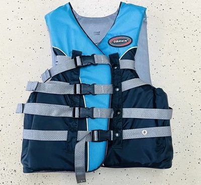 O’Brien Chaleco Salvavidas Azul/Gris Adulto Damas Flotación Chaqueta Talla Grande (40-44”) Foto 1 de 3