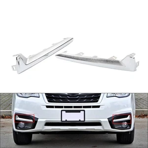1 Pair Fog Light Trim Fog Light Molding Trim Chrome For Subaru Forester 2017-18 - Picture 1 of 11