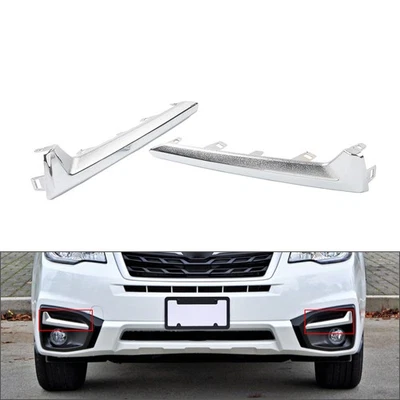 1 Pair Fog Light Trim Fog Light Molding Trim Chrome For Subaru Forester 2017-18 - Image 1 of 4