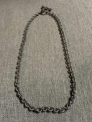 Cadena Judith Ripka de Plata de Ley con Cierre de Palanca de Ónix Texturizada 20" de Largo Foto 1 de 4