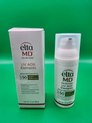 Nuevo en caja ~ Elta MD ~ UV AOX Elements ~ SPF50 ~ Protector solar facial tintado ~ 1,7 oz ~ Exp.  08/26 Foto 1 de 2