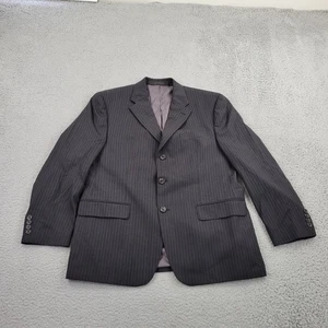 Chaps Blazer Mens 42S Wool Black Striped Pockets Suit Jacket Sport Coat - Picture 1 of 12