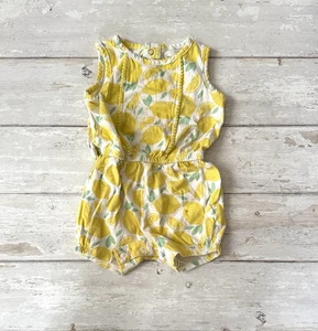 Carters 12m Baby Mädchen Sommer Strampler Zitronenmuster Einteiler Outfit gelb weiß - Bild 1 von 2