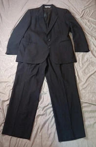 Tuta Christian Brooks 2 pezzi uomo 44R 38X30** gessato USA VINTAGE lana - Foto 1 di 24