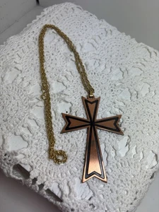 Vintage MCM Coppercraft Gilda rame GRANDE CROCE catena collana ciondolo gioielli lottoA - Foto 1 di 2