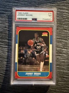 CENTERED 1986-87 Fleer Johnny Moore Rookie Card #76 - San Antonio Spurs PSA 7 - Bild 1 von 2