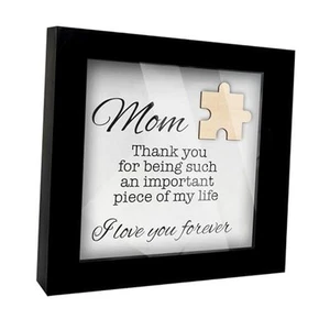 Thank You Gift for Mom Wooden Puzzle Piece Art Framed Acrylic Cover Wall Art - Picture 1 of 7