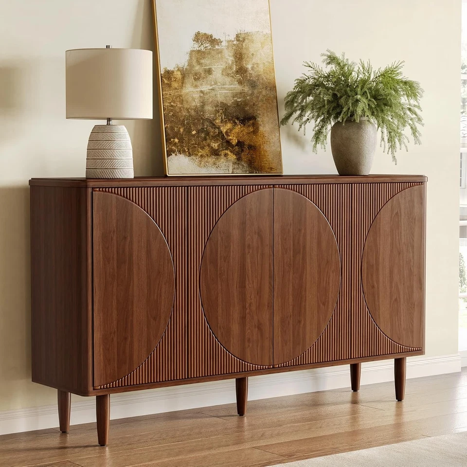 59-Inch Buffet Cabinet Sideboard with Storage, Modern Sideboard Buffet Table - Image 1 of 4