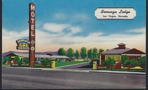 Bonanza Lodge 1808 Fremont St Las Vegas Nevada AAA Vintage Unused Postcard - Picture 1 of 2