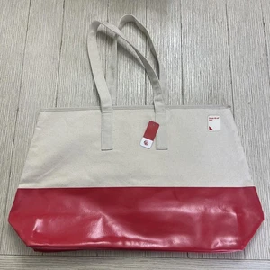 Chick-fil-A Sauce Tote Bag Red White Canvas Vinyl Bottom Shoulder Shopper Lined - Picture 1 of 11