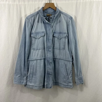 Chaqueta utilitaria Style & Co azul cambray cintura ceñida Western Country para mujer L Foto 1 de 4