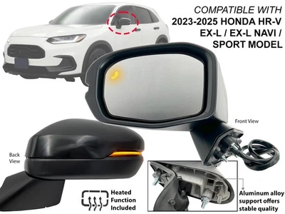 Espejo retrovisor lateral para HONDA HR-V 2023-2025 con luz de señal BSD lado del conductor térmico Foto 1 de 4