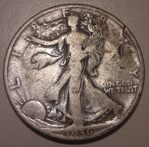 1936-D Better Date Denver Mint US 50C Walking Liberty Half Dollar (#39k-12779) - Picture 1 of 2