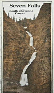 Vintage Seven Falls Colorado Springs Travel Brochure South Cheyenne Canyon 1930s - Picture 1 of 8