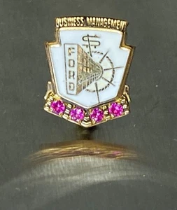 Vintage 10K Gold Rubin Ford Motor Co. Busin Management Service Pin 2,5 GR - Bild 1 von 14