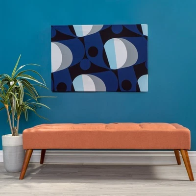 Christopher Knight Home Dilwyn Fabric Tuft Top Ottoman, Orange - Image 1 of 4