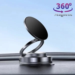 360° Vacuum Magnetic Phone Holder - Suction Cup Car Mount with Foldable Stand - Picture 1 of 9