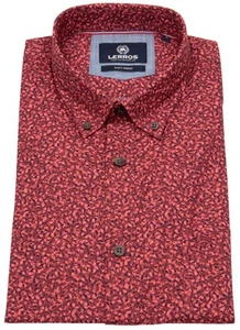 Lerros Kurzarmhemd Regular Fit Button Down Kragen rot / schwarz - Bild 1 von 2