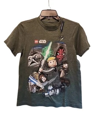 New Lego Star Wars Character Collage Old Navy Boys Size Medium Green Heather Tee - Image 1 of 3