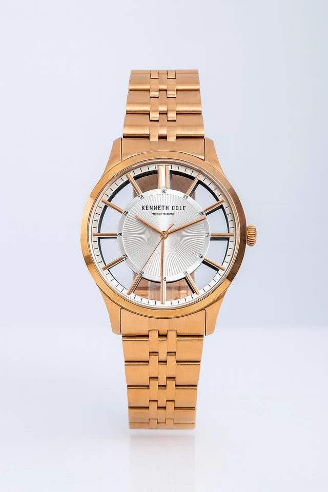 NUEVO RELOJ PULSERA KCC0135003 KENNETH COLE TONO ORO ROSA, ESFERA TRANSPARENTE, NUEVO Foto 1 de 1