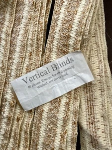 MCM Vertical Blinds Texture Khaki Patio Door Privacy Darken 40 Piece 10’ Boho - Picture 1 of 6