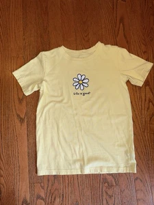 Life Is Good Daisy Crusher Shirt Kids Medium Yellow - Picture 1 of 3