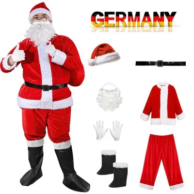 7-teiliges Weihnachtsmann Kostüm - Größe XXL - Santa Claus Set Nikolaus - Bild 1 von 4