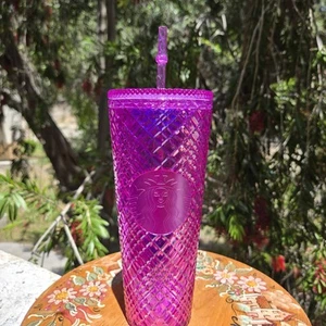 Starbucks Jeweled Pink Taffy Iridescent Tumbler 2023 Venti 24 oz Valentines - Picture 1 of 10