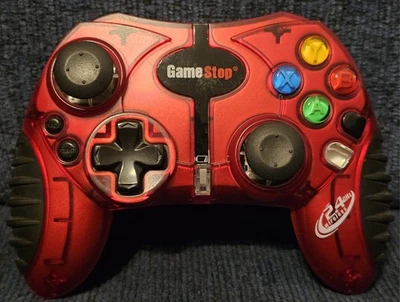 Vintage Mad Catz Inc Gamestop Original Wireless Xbox Controller Red 2008 - Image 1 of 4