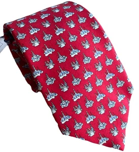 Vineyard Vines Necktie Mens Oil Rig Offshore Gas Pattern Hand Made 100% Silk - Picture 1 of 6