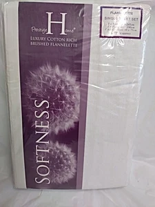 Weiß Luxus Baumwolle Reich Flanell Einzelbett Laken Set - Bild 1 von 6